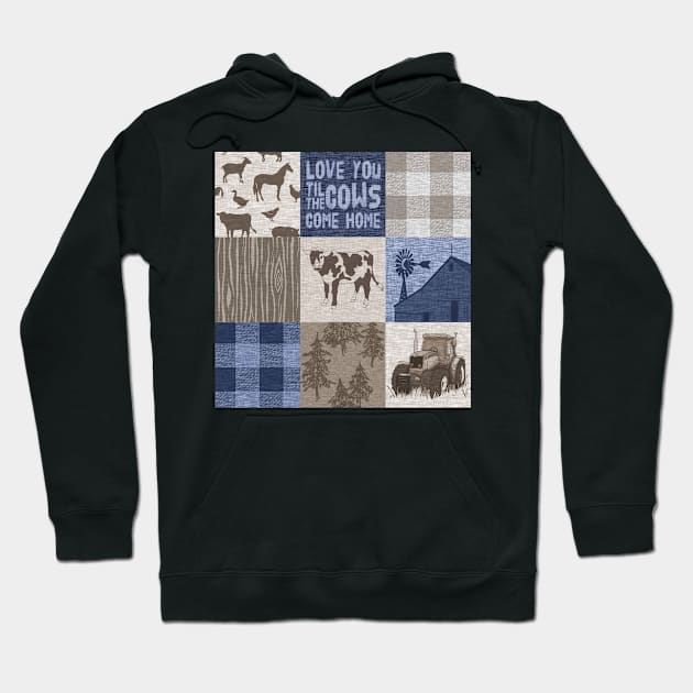 Til the cows come home - navy Hoodie by SugarPineDesign